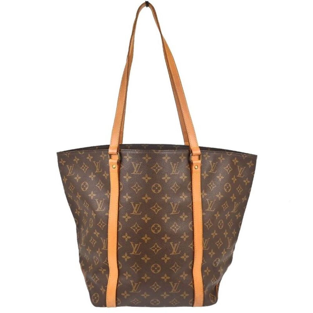 Louis Vuitton Shopping Sac Monogram Canvas Brown Canvas Handbag
